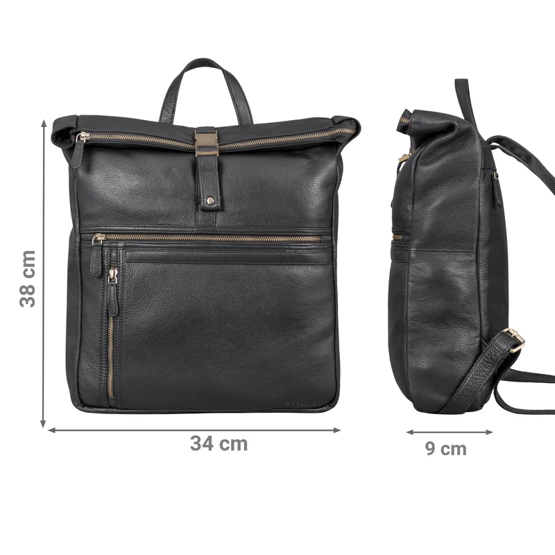 "Leya" Rolltop Rucksack Damen Leder Laptop-Fach 15.6 | 16 | 17 Zoll