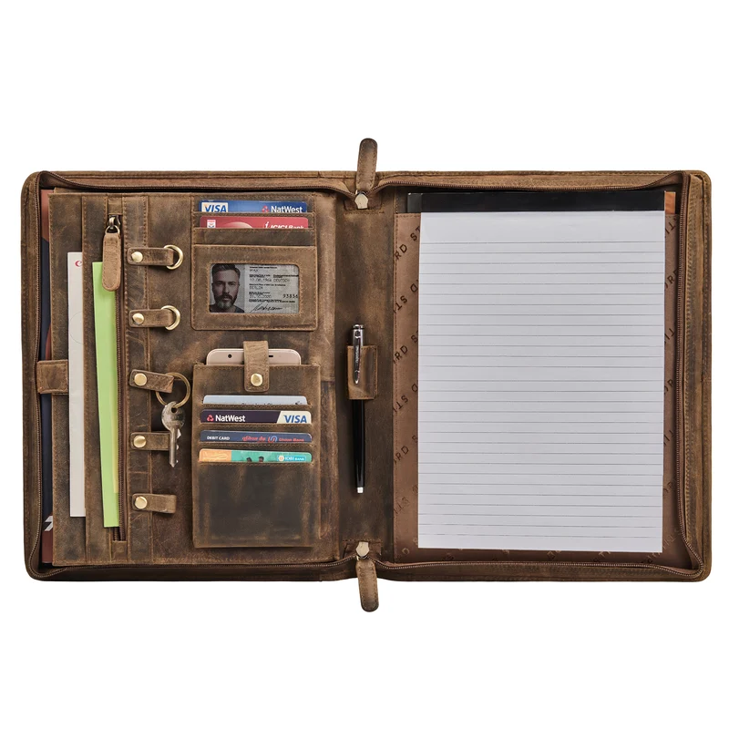 "Marek" Echtleder Dokumentenmappe A4 mit Tabletfach 13 - 13,6 Zoll