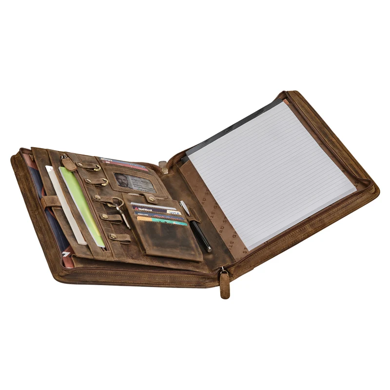"Marek" Echtleder Dokumentenmappe A4 mit Tabletfach 13 - 13,6 Zoll