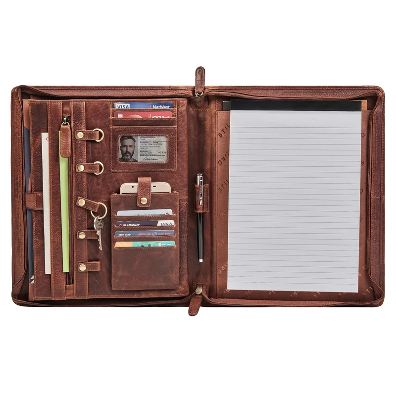"Marek" Echtleder Dokumentenmappe A4 mit Tabletfach 13 - 13,6 Zoll