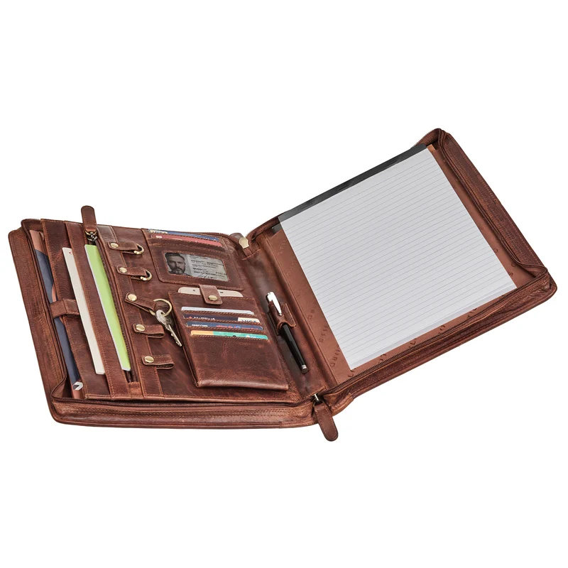 "Marek" Echtleder Dokumentenmappe A4 mit Tabletfach 13 - 13,6 Zoll