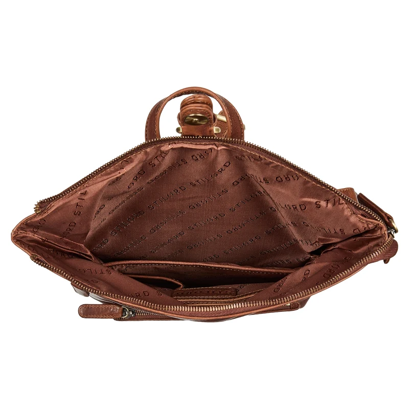 "Niagara" Leder Rolltop Rucksack Damen für 13,6 Zoll Laptops DIN A4