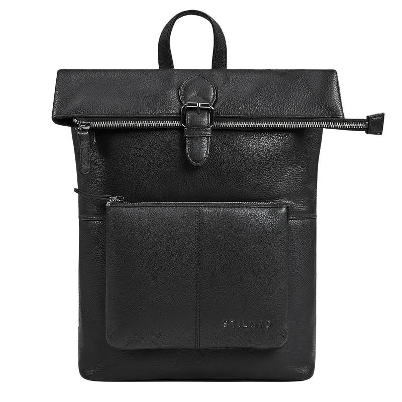 "Niagara" Leder Rolltop Rucksack Damen für 13,6 Zoll Laptops DIN A4