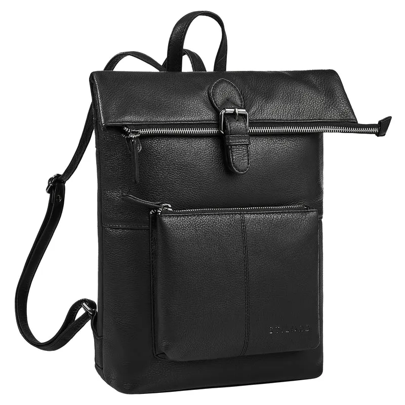 "Niagara" Leder Rolltop Rucksack Damen für 13,6 Zoll Laptops DIN A4