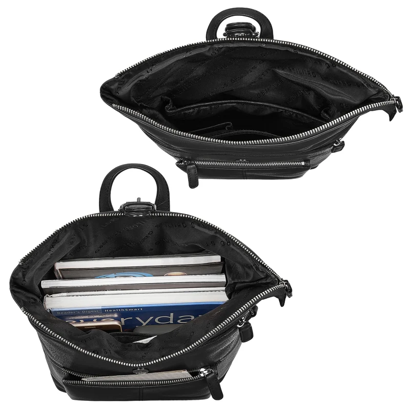 "Niagara" Leder Rolltop Rucksack Damen für 13,6 Zoll Laptops DIN A4