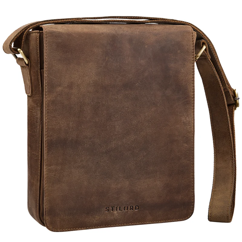 "Cosmo" Vintage Ledertasche Herren Umhängetasche Groß