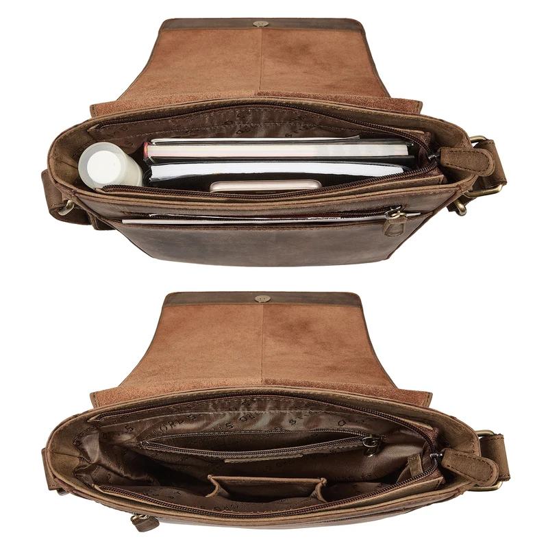 "Cosmo" Vintage Ledertasche Herren Umhängetasche Groß