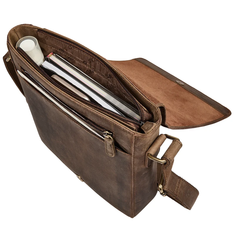 "Cosmo" Vintage Ledertasche Herren Umhängetasche Groß