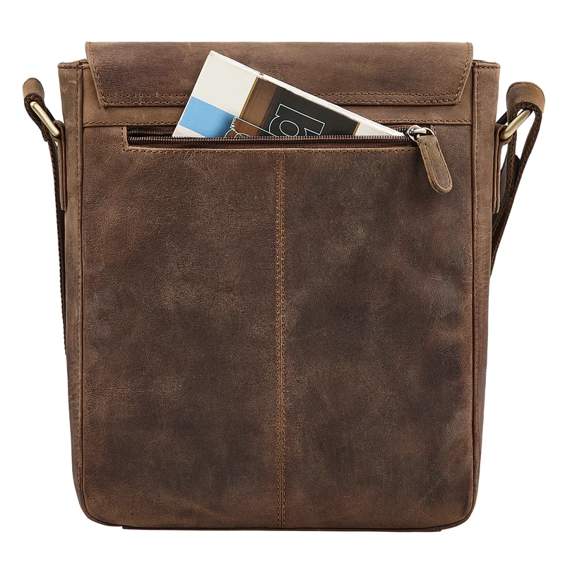 "Cosmo" Vintage Ledertasche Herren Umhängetasche Groß