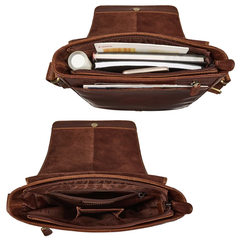 "Cosmo" Vintage Ledertasche Herren Umhängetasche Groß