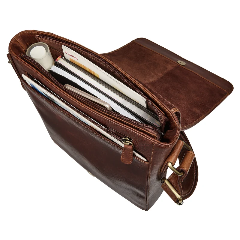 "Cosmo" Vintage Ledertasche Herren Umhängetasche Groß