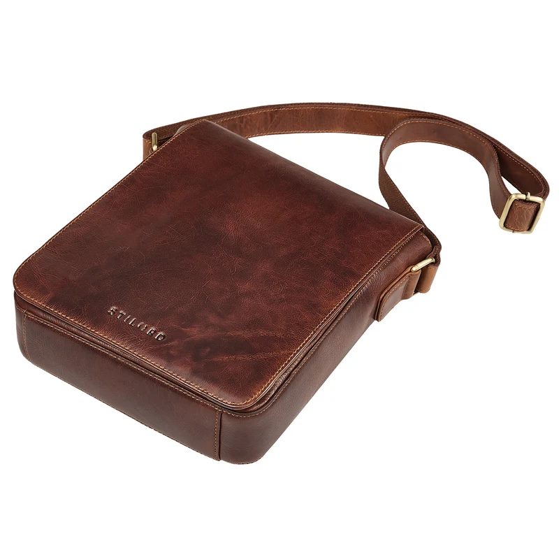 "Cosmo" Vintage Ledertasche Herren Umhängetasche Groß