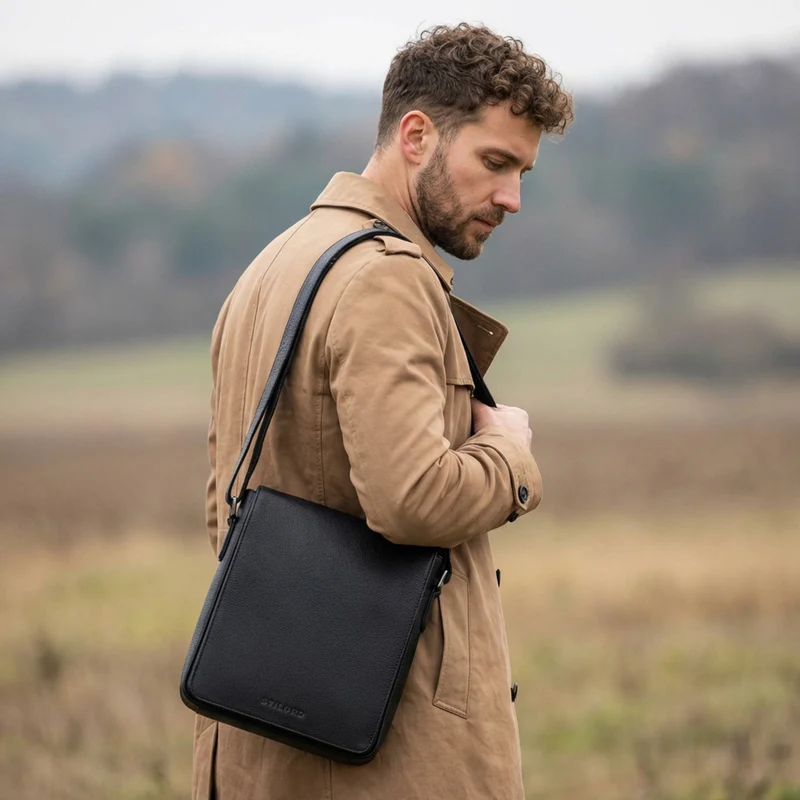 "Cosmo" Vintage Ledertasche Herren Umhängetasche Groß