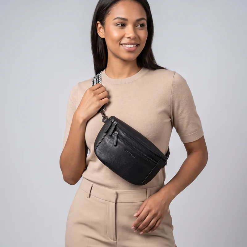 "Iowa" Crossbody Bag Damen Leder 2 in 1 Leder Bauchtasche
