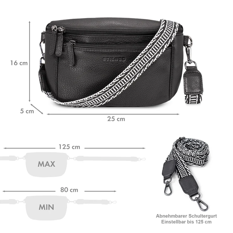 "Iowa" Crossbody Bag Damen Leder 2 in 1 Leder Bauchtasche