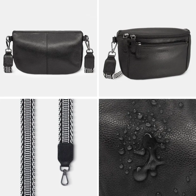 "Iowa" Crossbody Bag Damen Leder 2 in 1 Leder Bauchtasche