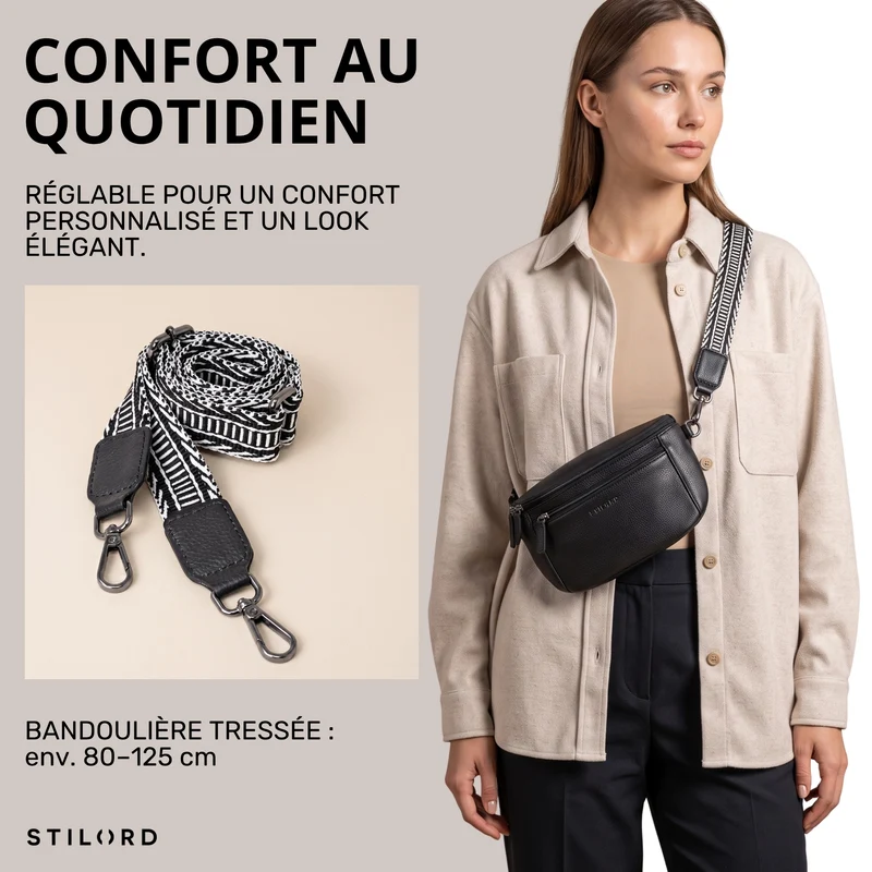 "Iowa" Crossbody Bag Damen Leder 2 in 1 Leder Bauchtasche