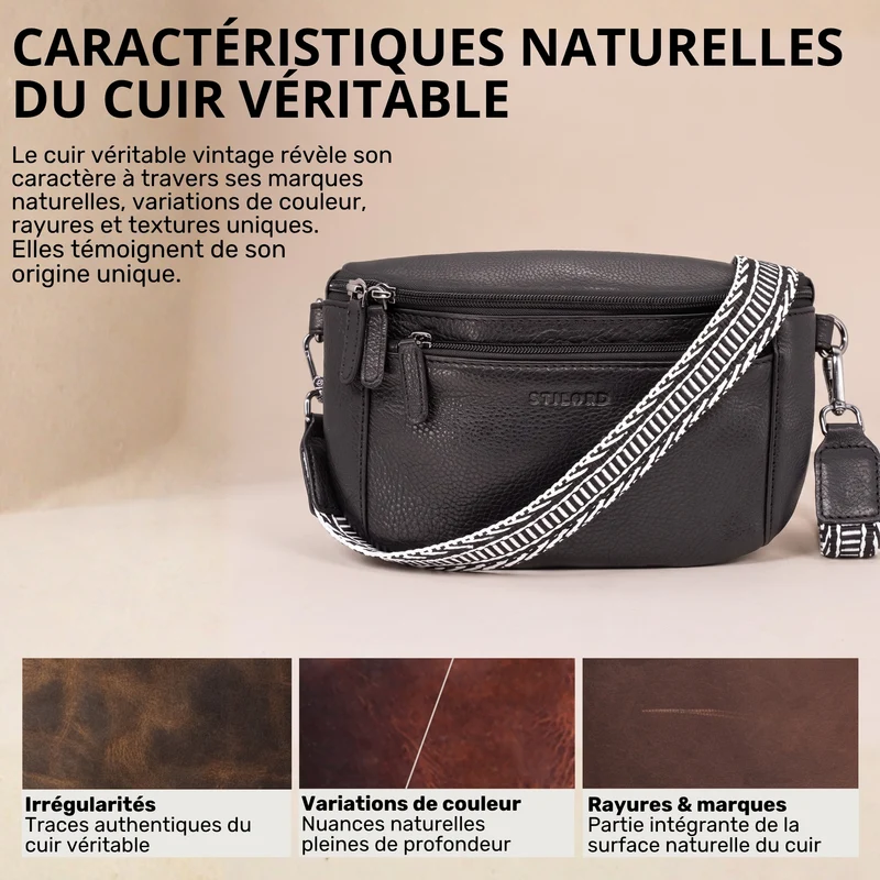 "Iowa" Crossbody Bag Damen Leder 2 in 1 Leder Bauchtasche