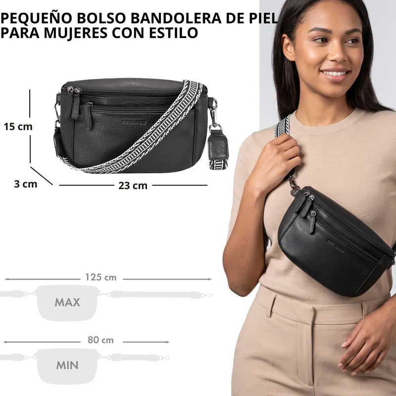 "Iowa" Crossbody Bag Damen Leder 2 in 1 Leder Bauchtasche