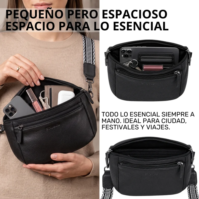 "Iowa" Crossbody Bag Damen Leder 2 in 1 Leder Bauchtasche