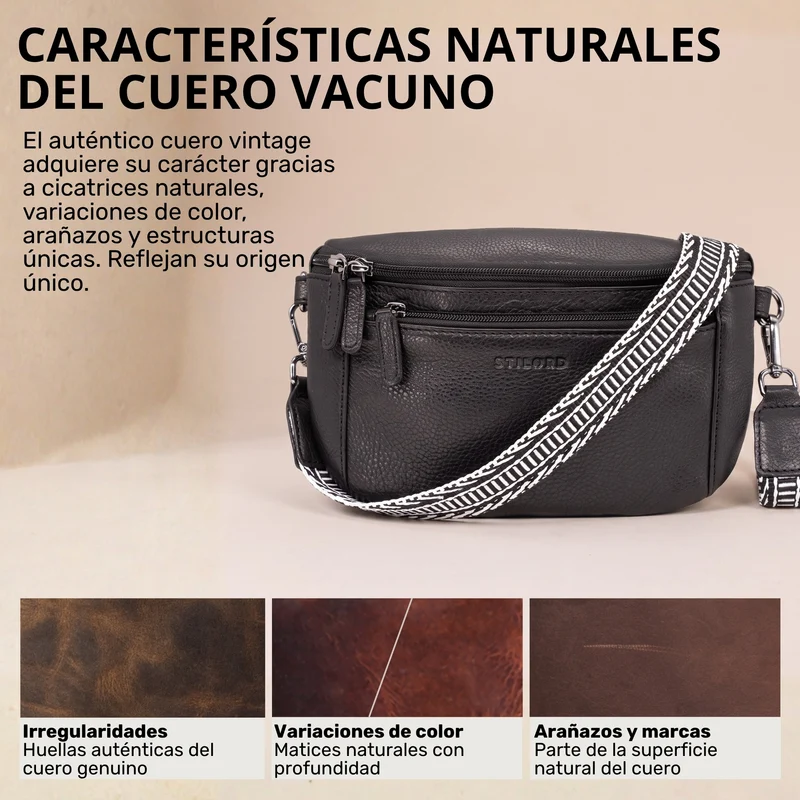 "Iowa" Crossbody Bag Damen Leder 2 in 1 Leder Bauchtasche