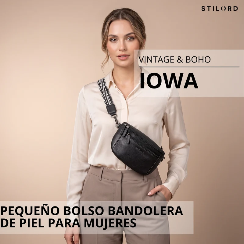 "Iowa" Crossbody Bag Damen Leder 2 in 1 Leder Bauchtasche