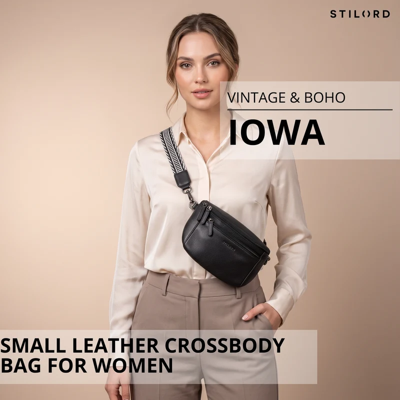 "Iowa" Crossbody Bag Damen Leder 2 in 1 Leder Bauchtasche