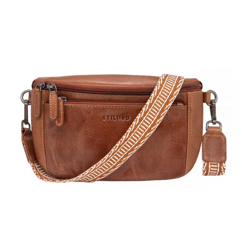 "Iowa" Crossbody Bag Damen Leder 2 in 1 Leder Bauchtasche