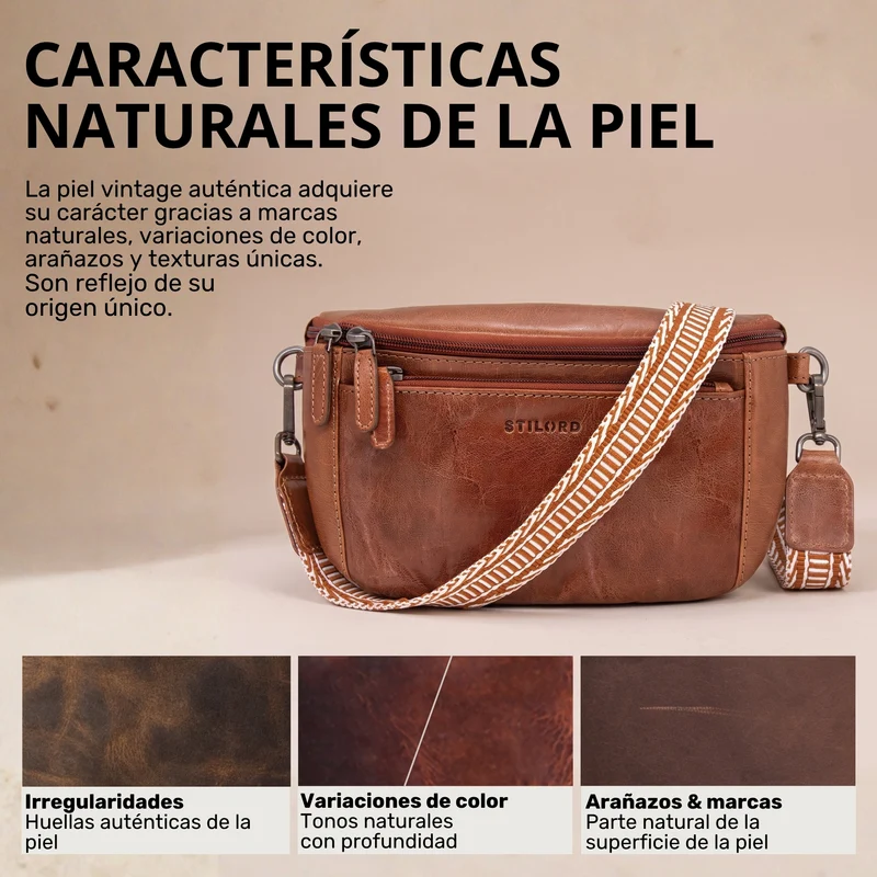 "Iowa" Crossbody Bag Damen Leder 2 in 1 Leder Bauchtasche