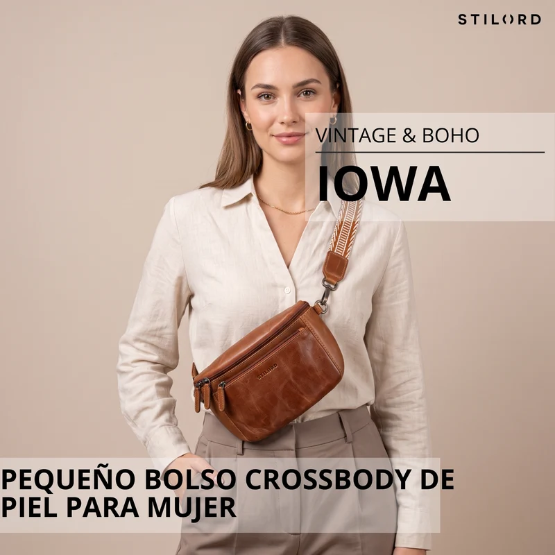 "Iowa" Crossbody Bag Damen Leder 2 in 1 Leder Bauchtasche