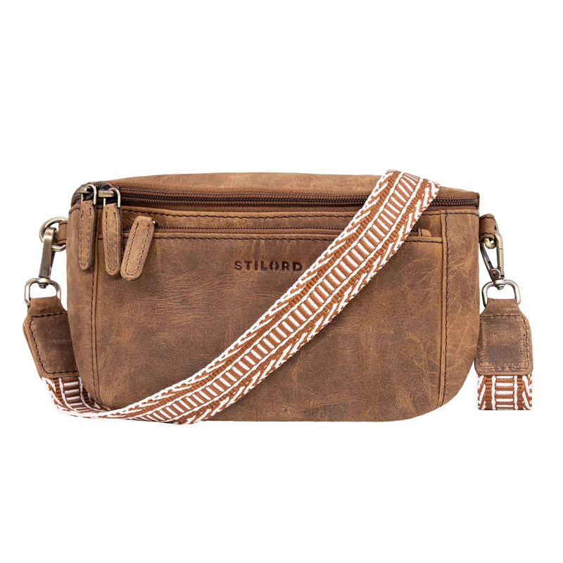 "Iowa" Crossbody Bag Damen Leder 2 in 1 Leder Bauchtasche