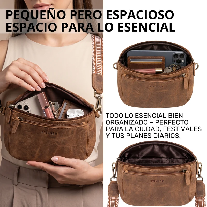 "Iowa" Crossbody Bag Damen Leder 2 in 1 Leder Bauchtasche