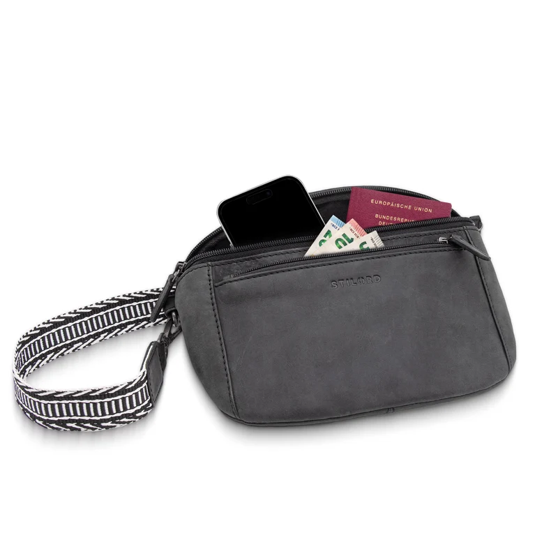 "Iowa" Crossbody Bag Damen Leder 2 in 1 Leder Bauchtasche