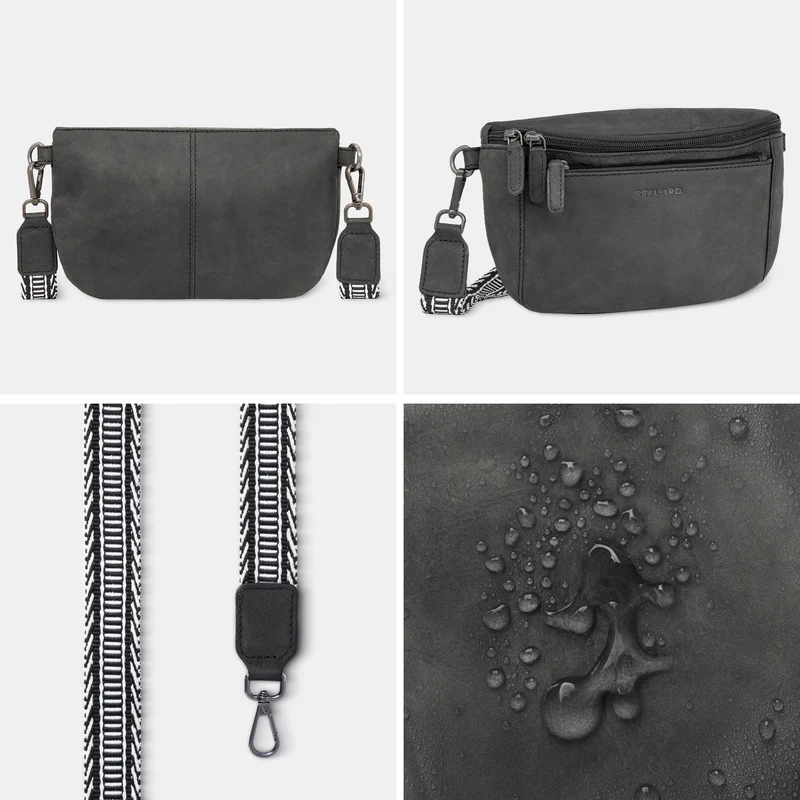 "Iowa" Crossbody Bag Damen Leder 2 in 1 Leder Bauchtasche