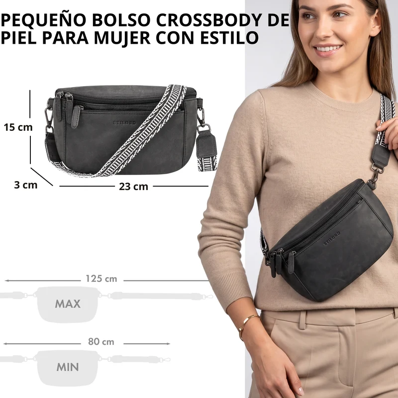 "Iowa" Crossbody Bag Damen Leder 2 in 1 Leder Bauchtasche