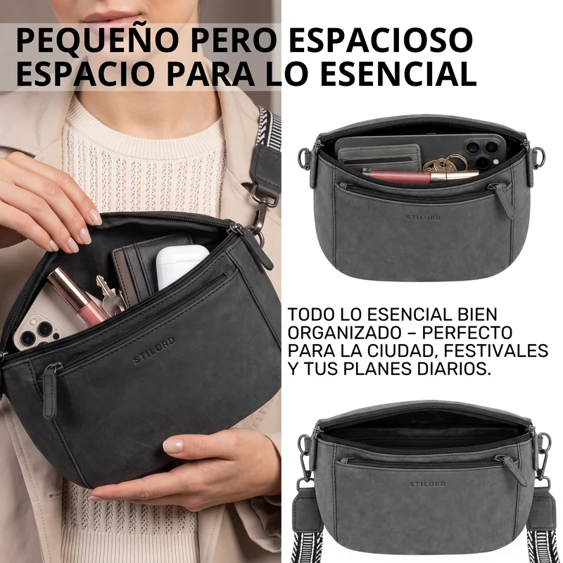 "Iowa" Crossbody Bag Damen Leder 2 in 1 Leder Bauchtasche
