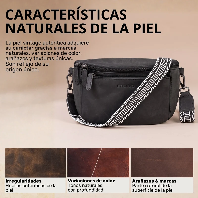 "Iowa" Crossbody Bag Damen Leder 2 in 1 Leder Bauchtasche