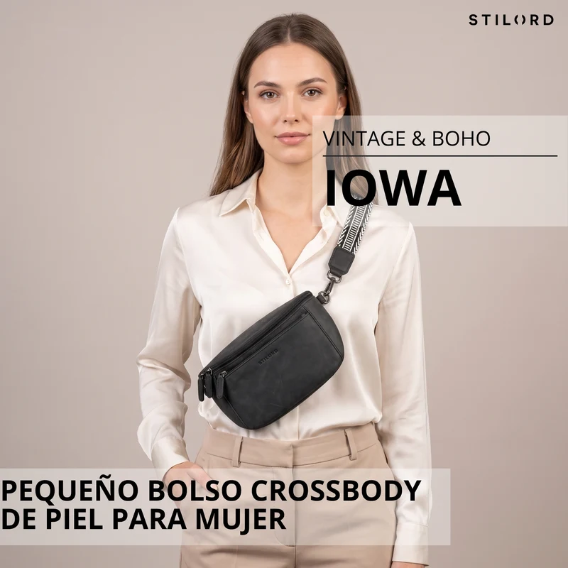 "Iowa" Crossbody Bag Damen Leder 2 in 1 Leder Bauchtasche