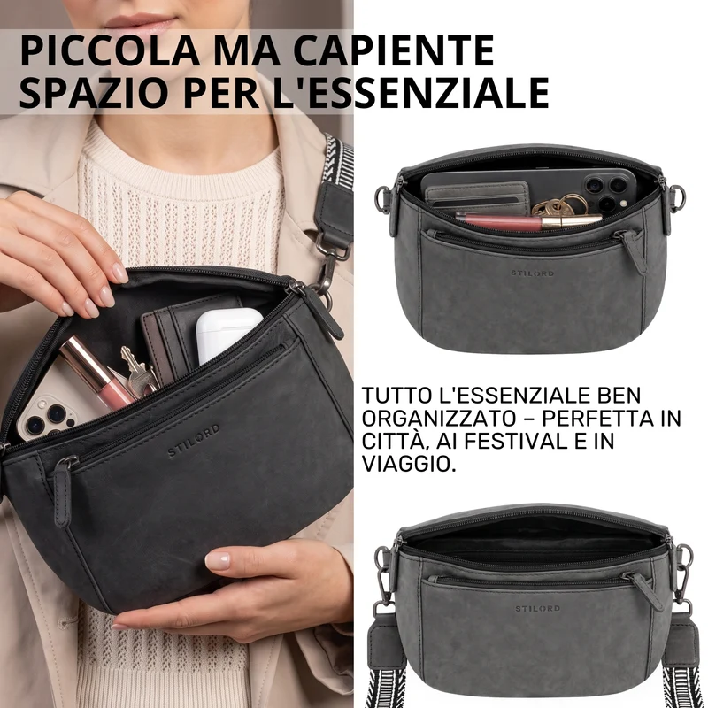 "Iowa" Crossbody Bag Damen Leder 2 in 1 Leder Bauchtasche