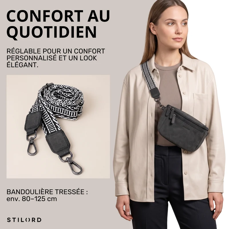 "Iowa" Crossbody Bag Damen Leder 2 in 1 Leder Bauchtasche