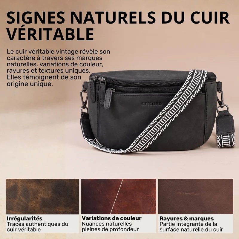"Iowa" Crossbody Bag Damen Leder 2 in 1 Leder Bauchtasche