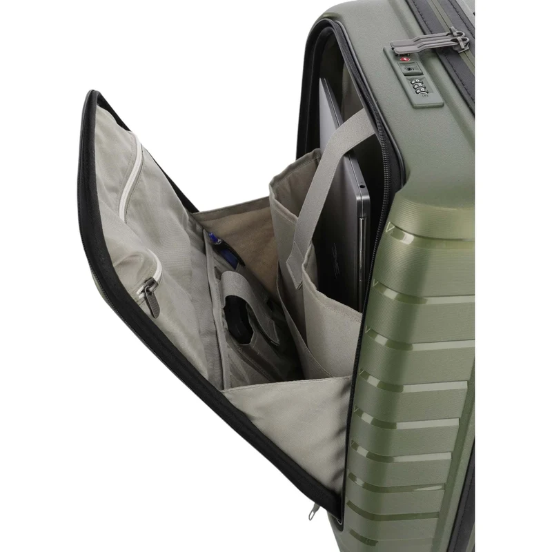Travelite Air Base 4-Rollen-Kabinentrolley mit Vortasche S 55 cm -Olive
