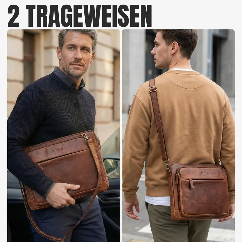 "Clarity" Schmale Laptophülle 15 15.6 16 Zoll Leder Herren