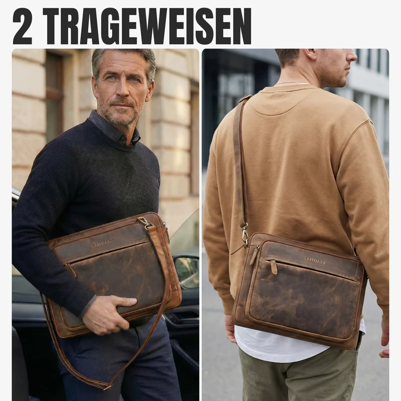"Clarity" Schmale Laptophülle 15 15.6 16 Zoll Leder Herren