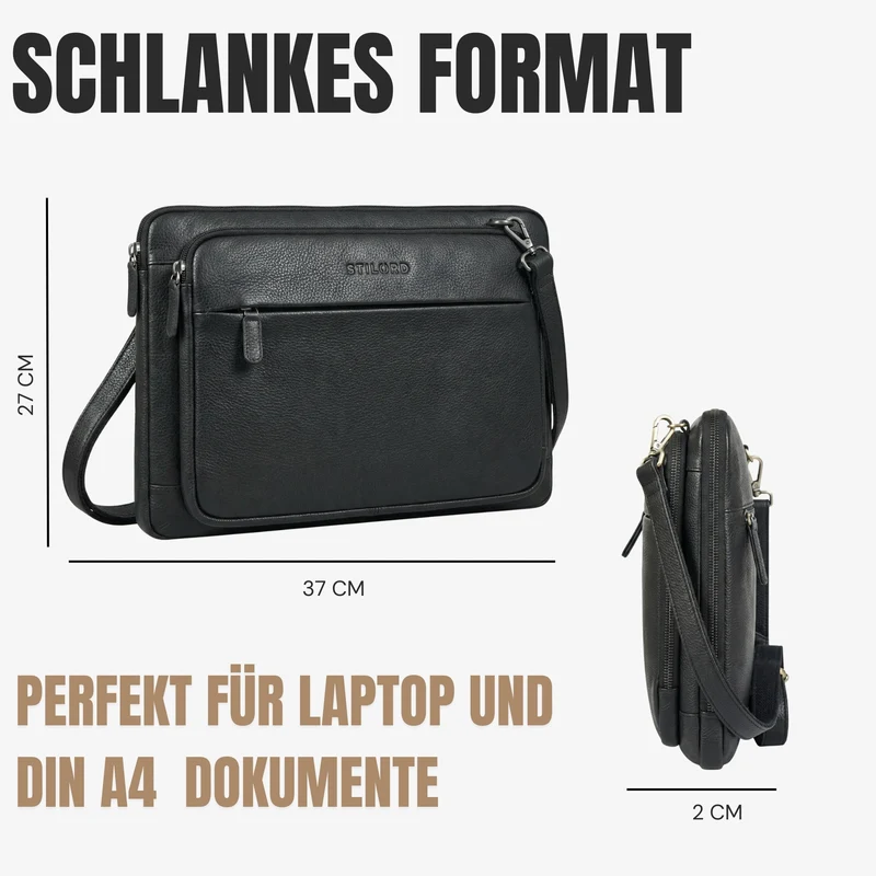 "Clarity" Schmale Laptophülle 15 15.6 16 Zoll Leder Herren