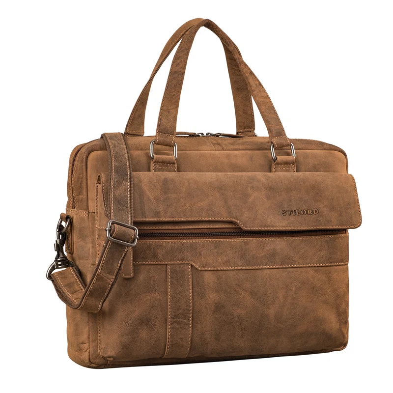 "Matthew" Leder Aktentasche A4 Damen & Herren Laptop bis 16 Zoll