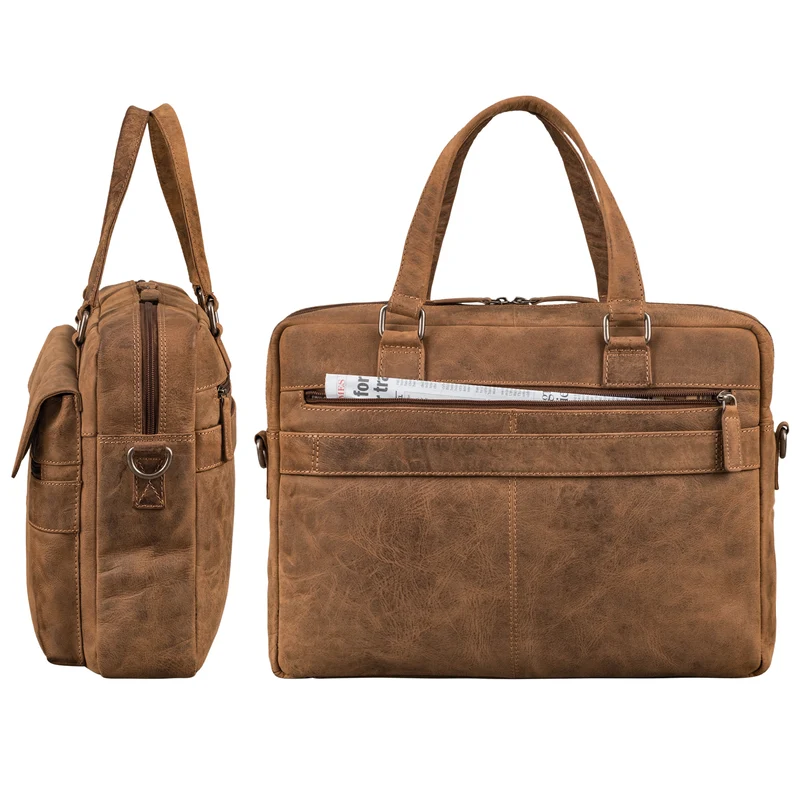 "Matthew" Leder Aktentasche A4 Damen & Herren Laptop bis 16 Zoll
