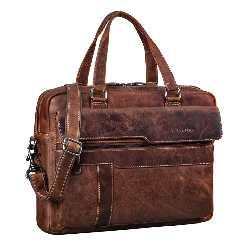 "Matthew" Leder Aktentasche A4 Damen & Herren Laptop bis 16 Zoll