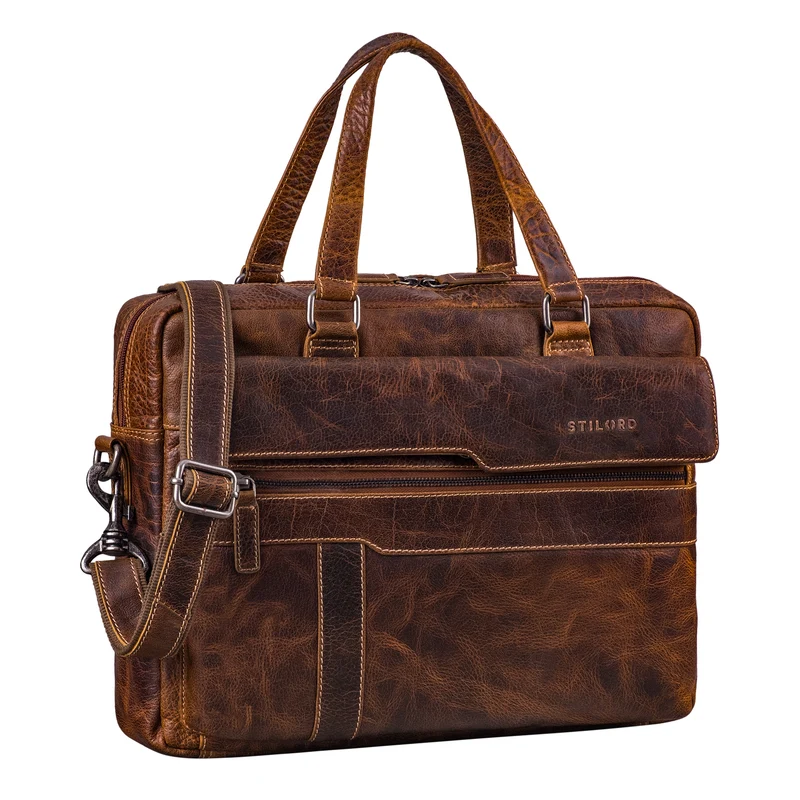 "Matthew" Leder Aktentasche A4 Damen & Herren Laptop bis 16 Zoll