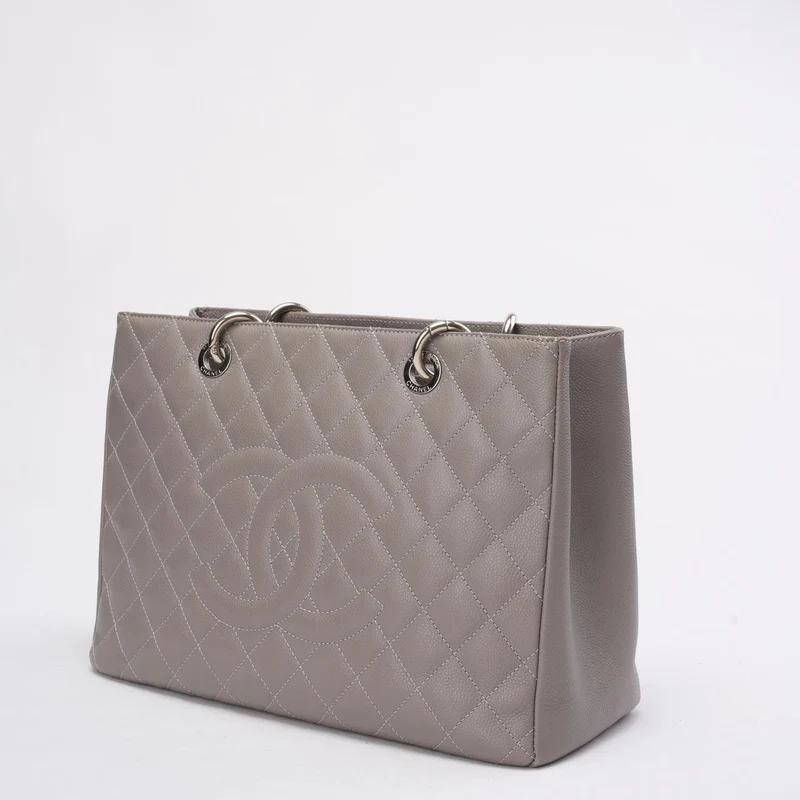 Chanel Grand Shopping Tote (GST) aus grauem Kaviarleder 2012-2013